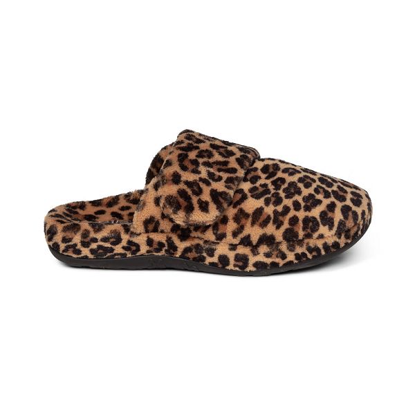 Aetrex Women's Mandy Closed Toe Slippers Leopard Sandals UK 2876-714